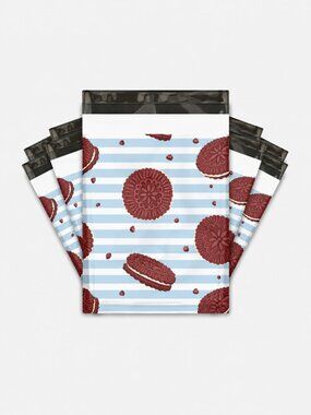 25 10x13 Poly Mailers Cookies Stripes Shipping Envelopes Self Seal Bags